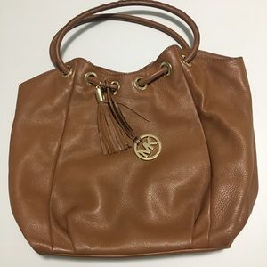 Michael Kors Camel Pebbled Leather Shoulder Bag